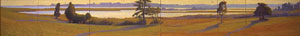   CAT# 0199  From Griswold Point To Saybrook Point oil paint on six canvases 12 x 84 inches Leif Nilsson August 1987 ©