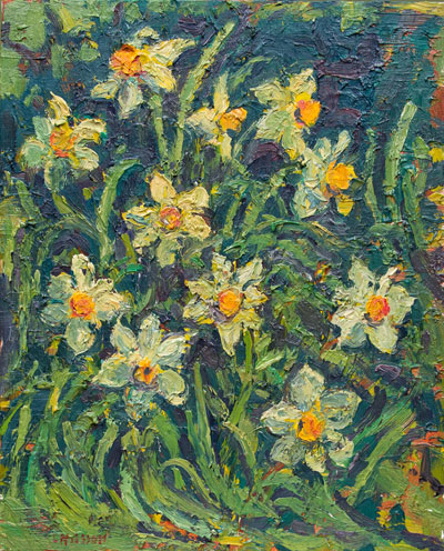   CAT# 1300  Daffodils  oil	20 x 16	inches Leif Nilsson Spring 1993 © 