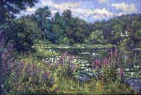 CAT# 1777  Jennings Pond with Loosestrife  oil 36 x 54  Leif Nilsson Summer 1997 © 