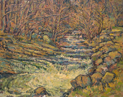   CAT# 1901  Great Brook - Mid March  oil 24 x 30 inches Leif Nilsson Spring 1998 ©
