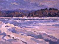  CAT# 2127  The Connecticut River from Chester, February Morning  oil 18 x 24 inches Leif Nilsson Winter 2000 © 