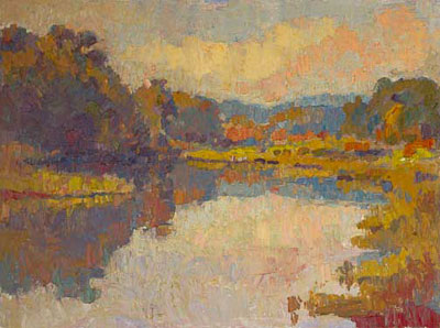   CAT# 2217  Chester Cove - Autumn morning  oil 12 x 16 inches Leif NilssonAutumn 2000 ©