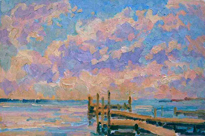   CAT# 2254  Sunset - Key Largo  oil 12 x 18 inches Leif Nilsson Winter 2001 ©