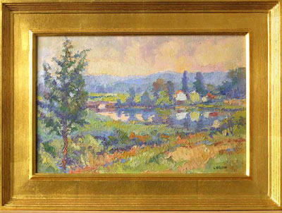   CAT# 2300  Story Hill - Spring morning  oil 12 x 18 inches Leif Nilsson Spring 2001 ©