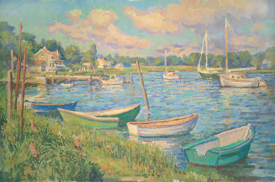  CAT# 2306  North Cove - Old Saybrook  oil 20 x 30  Leif Nilsson summer 2001 © Fine art Prints are now available of this painting.