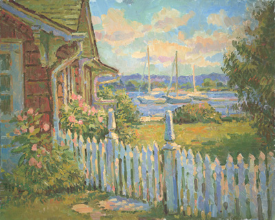 CAT# 2308 Essex Boat House oil 24 x 30 inches Leif Nilsson Summer 2001© Sold Fine art Prints are now available of this painting.