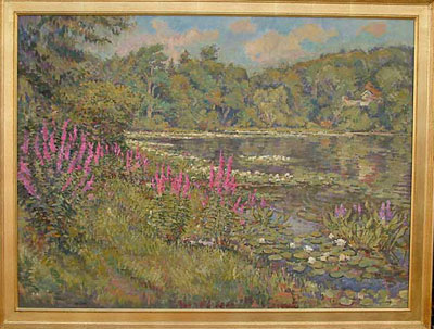 CAT# 2312  Jennings Pond  oil 40 x 54 inches Leif Nilsson summer 2001©