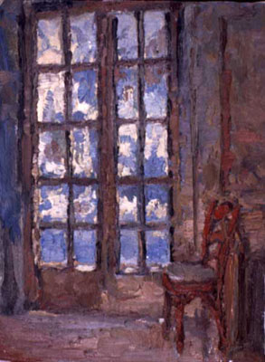   CAT# 2332  Through the Doors, January morning  oil 12 x 9 inches Leif Nilsson Winter 2001 ©