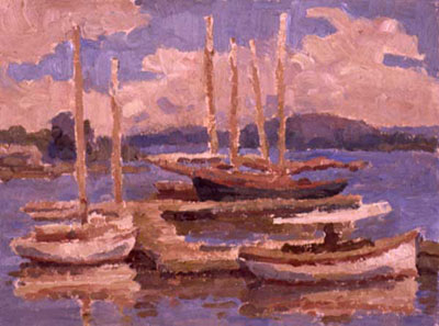   CAT# 2422  Essex Boats II  oil 9 x 12 inches Leif Nilsson Summer 2002 ©