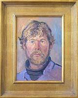   CAT# 2479  Self Portrait - Head On  oil 12 x 9 inches Leif Nilsson Winter 2003 © 