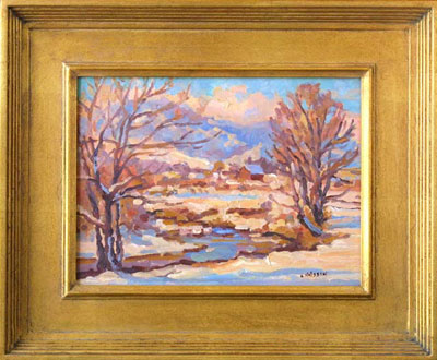   CAT# 2502  Jay Creek - Study  oil 9 x 12 inches Leif Nilsson winter 2003 © 
