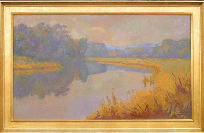   CAT# 2628  Chester Cove - autumn morning  oil 24 x 40 inches Leif Nilsson autumn 2003 © 