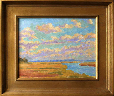   CAT# 2633  Griswold Point - October Skies oil 11 x 14 inches Leif Nilsson autumn 2003 © 