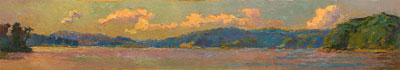   CAT# 2667  The Connecticut River from Hamburg Cove  oil 8 x 48 inches Leif Nilsson summer 2004 © 