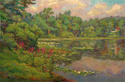   CAT# 2685  Jennings Pond  oil 24 x 36 inches Leif Nilsson summer 2004 © 