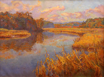   CAT# 2706  Chester Cove - Autumn morning  oil 30 x 40 inches Leif Nilsson autumn 2004 © 