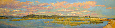  CAT# 2823  Griswold Point - Old Lyme  oil 24 x 96  Leif Nilsson summer 2006 © 