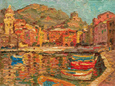  CAT# 2855 Vernazza - afternoon I  oil 9 x 12 Leif Nilsson spring 2007©