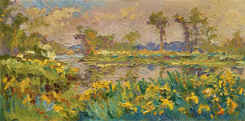 CAT# 2869  Selden's Creek - iris oil 12 x 24  Leif Nilsson spring 2007©