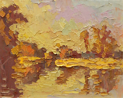  CAT# 2909	 Sunset on Seldens Creek  oil	8 x 10	 Leif Nilsson autumn 2007	©