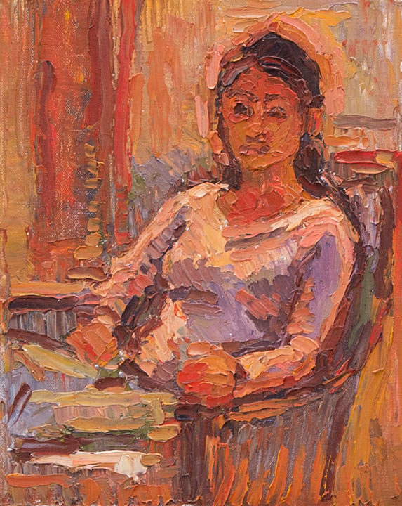 Portrait of Lupe seated in the Sun