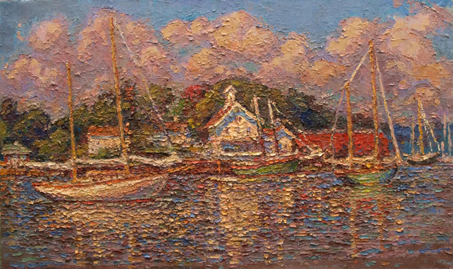  CAT# 3078a  Essex with the Connecticut River Museum and Yankee  oil	24 x 40  Leif Nilsson summer 2010	©  $18,000 