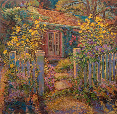 CAT# 3094  Gate to the Studio - high noon  oil	48 x 48  Leif Nilsson autumn 2010	© 