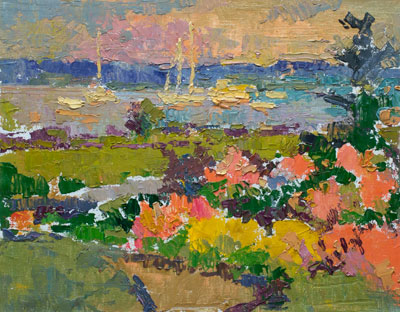 CAT# 3130  Dianes Garden North Cove - Old Saybrook  oil	11 x 14 