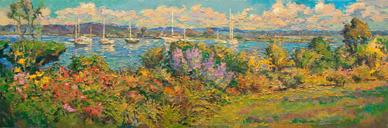   CAT# 3135  North Cove, Old Saybrook  oil	24 x 72  Leif Nilsson Summer 2011	  $30,000 