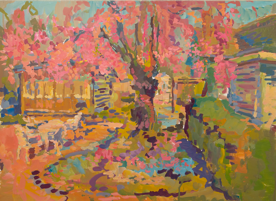 CAT# 3507  Backyard Garden  gouache	22 x 30 inches Leif Nilsson spring 2018	©