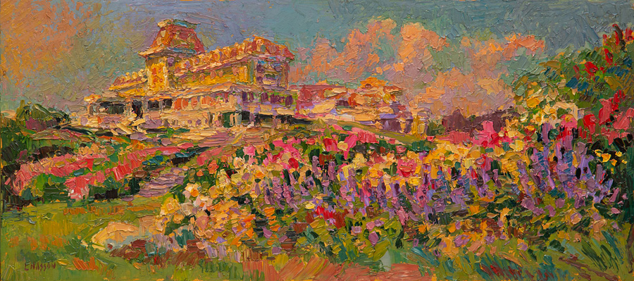 CAT # 3533  The Ocean House Herb Garden  oil	9 x 20  Leif Nilsson summer 2018	©
