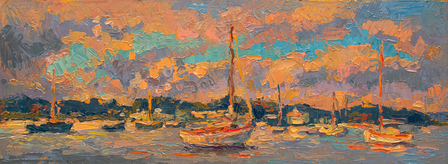 CAT# 3578  Essex - Nor'easter  oil	9 x 24 inches Leif Nilsson summer 2018©