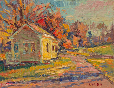  CAT# 3703  Chester Fairgrounds - autumn afternoon  oil	8 x 10 inches  Leif Nilsson autumn 2021	© 