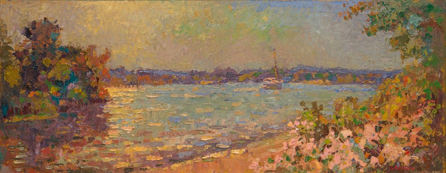 CAT# 3757  Mouth of Seldens with Ganesh  oil	12 x 30 inches  Leif Nilsson autumn 2022	©