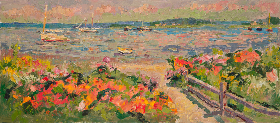  CAT# 3806  Ganesh at Napatree Point - Watch Hill  oil	16 x 30	inches Leif Nilsson summer 2023	©