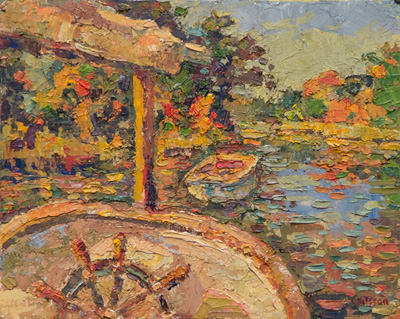 CAT# 3830  Seldens Creek - Dink  oil	8 x 10 inches  Leif Nilsson autumn 2023	©