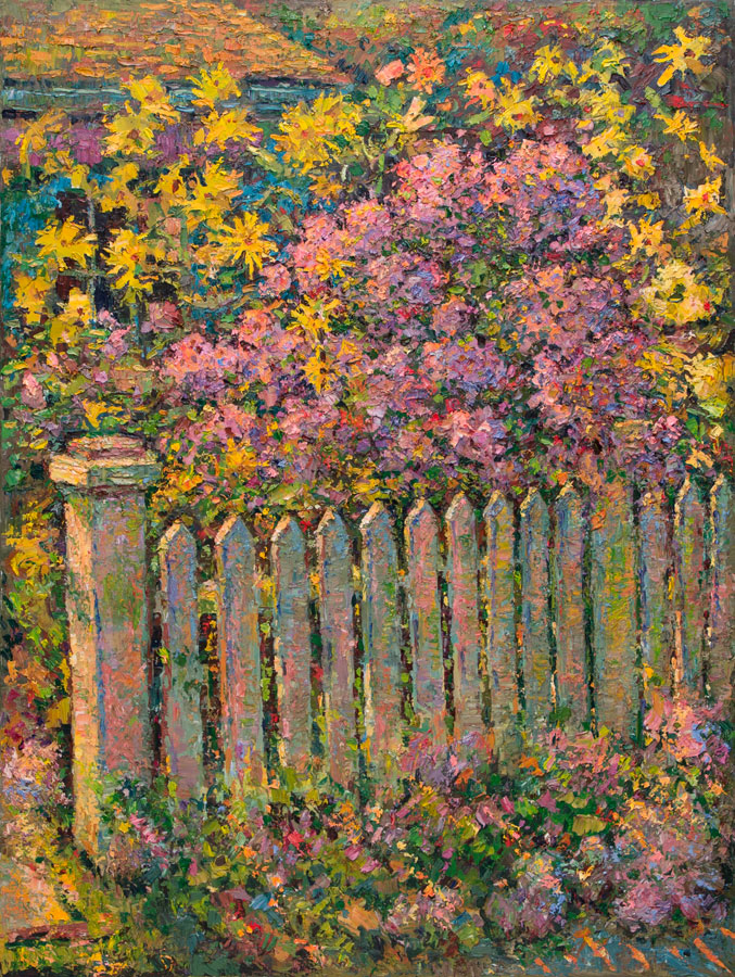 CAT# 3833  Aster Garden - noon  oil	40 x 30 inches  Leif Nilsson autumn 2023	©