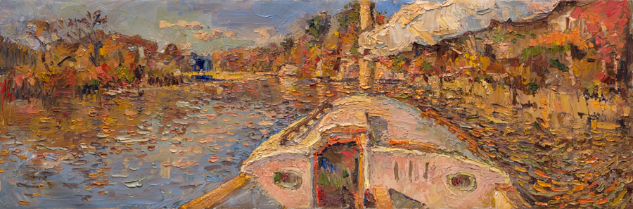 CAT# 3838  Ganesh from the Cockpit with the Cliffs of Seldens Creek  oil	12 x 36	inches Leif Nilsson autumn 2023	© 