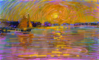  CAT# 3845 Galway Hooker - sunrise energy	8 x 12	inches Leif Nilsson spring 2024	© 
