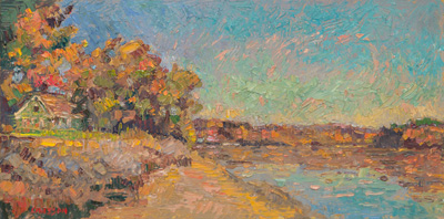 CAT# 3908 neighbors oil	12 x 24	inches Leif Nilsson autumn 2024	©