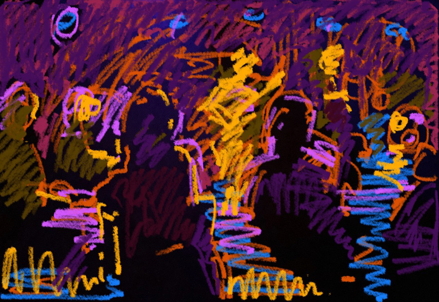 CAT# 3922 Acsent at the Side Door Jazz Club II energy	11 x 14 inches Leif Nilsson spring 2025	©