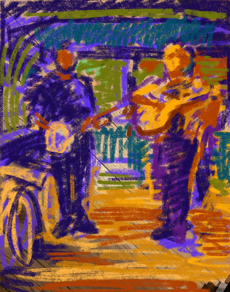 CAT# 3925 Mike and Ian at Little House Brewery II energy	14 x 11 inches Leif Nilsson spring 2025 ©