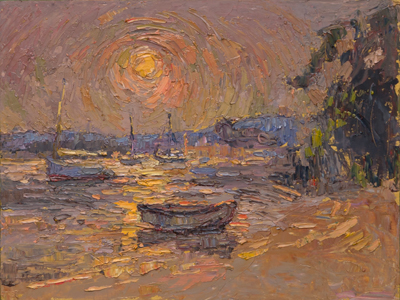 CAT# 3941 Deep River Sunset oil	12 x 16	inches Leif Nilsson summer 2025	©