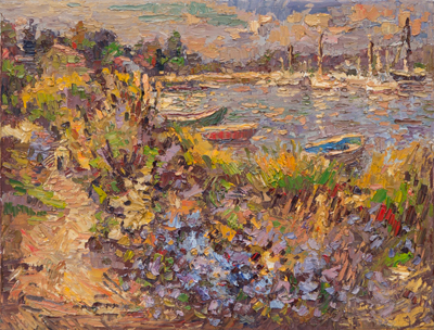 CAT# 3955 north Cove Clothes Line Yacht Club oil	12 x 16	inches  Leif Nilsson autumn 2025	©