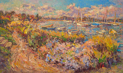 CAT# 3956 North Cove Clothes Line Yacht Club oil	12 x 16	inches  Leif Nilsson autumn 2025	©