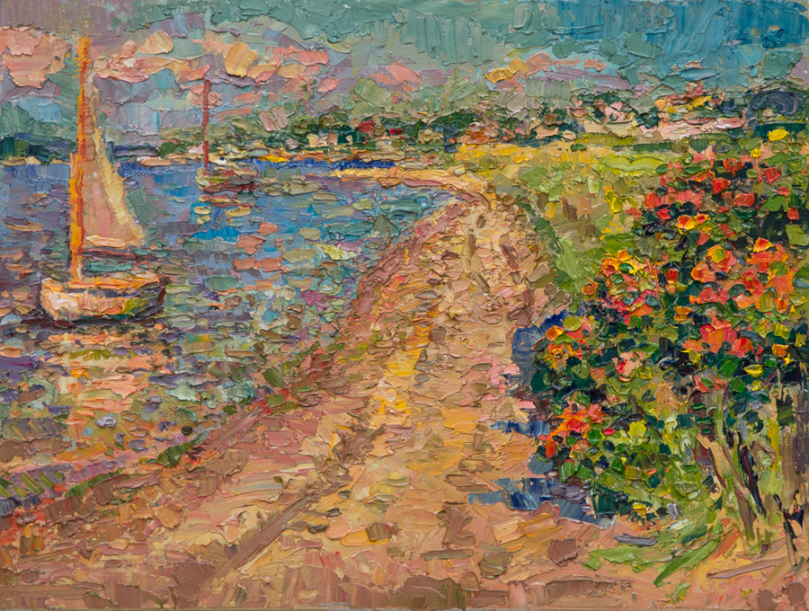 CAT# 3982 Napatree Rose Hips with Dink and Ganesh -morning oil	16 x 12 inches Leif Nilsson summer 2026 &copy;